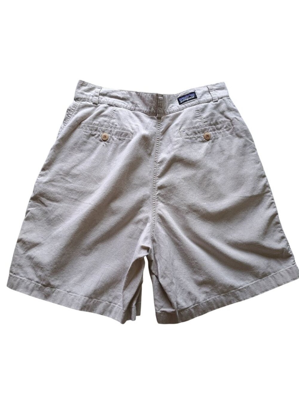 Patagonia Women's Linen Blend Pleated Beige Cotton Shorts Size Medium Gorpcore